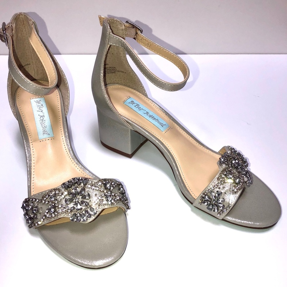 Betsey Johnson Mel Chunky Heel Sandals in Silver - Picture 4 of 8
